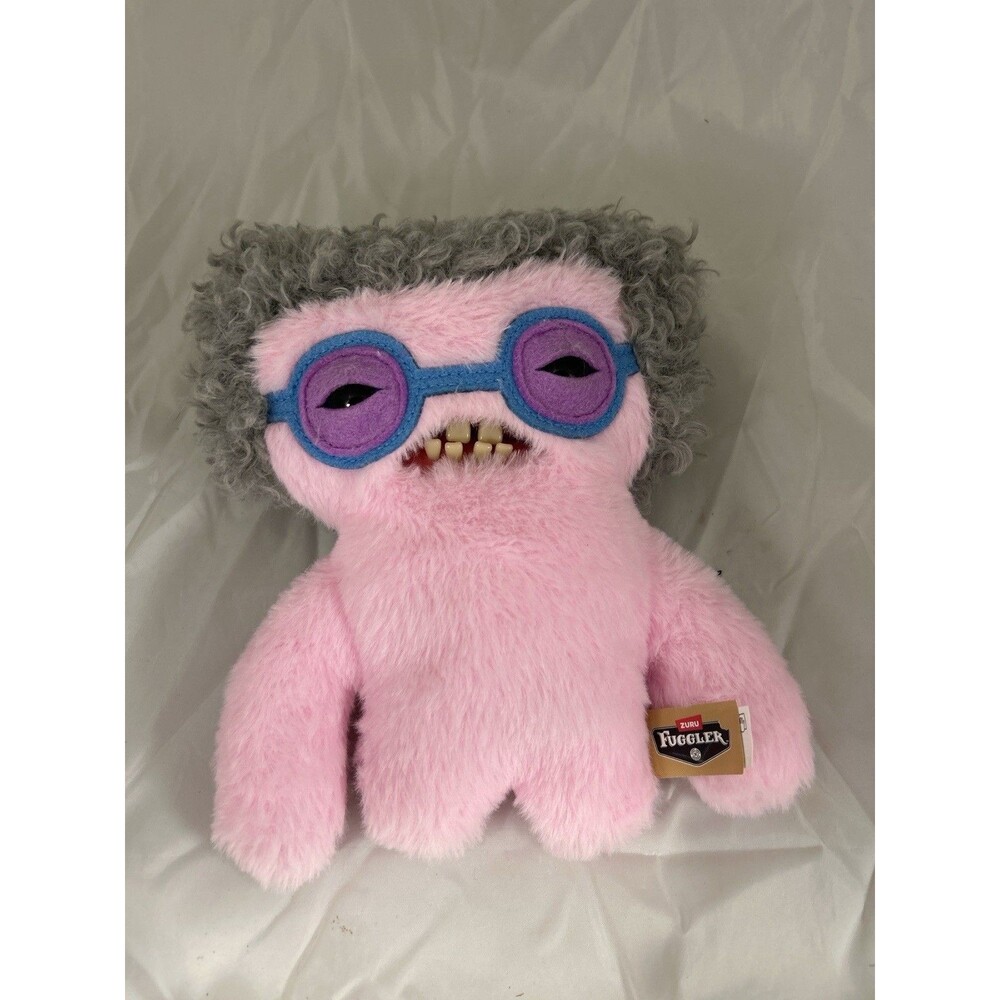 ZURU Fuggler Grandma Plush Pink Monster Gray Hair Purple Glasses